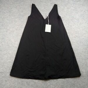 Everlane Dress Womens 2 Black Sleeveless V Neck A Line Little Minimalist Flare